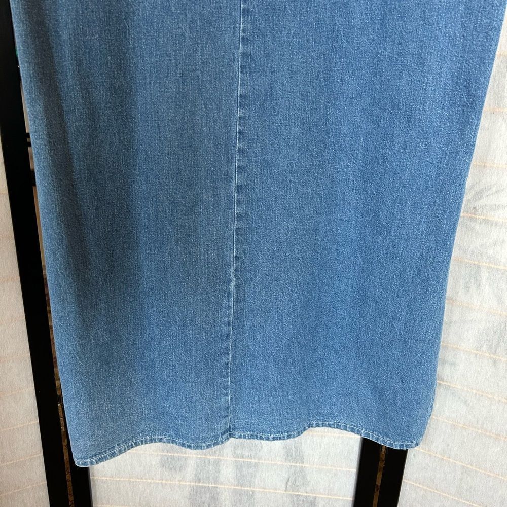 VTG Nina Piccalino 90s Blue Denim Jumper Maxi Dress Cottagecore 10 Cotton - Picture 8 of 8